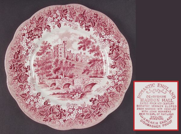 Romantic England Red (Round, Dishwasher Safe Mark) by J & G Meakin