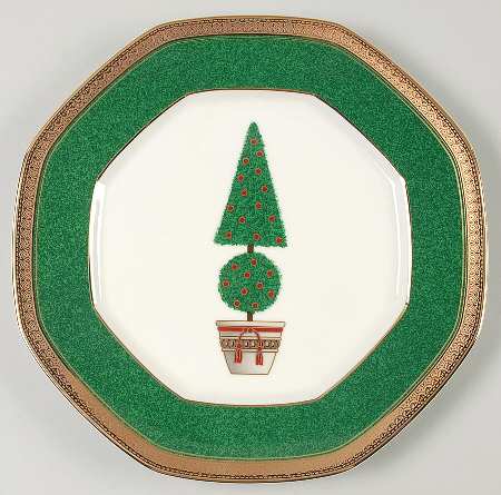 Topiary (Gold, Green Band Plates) by Mikasa