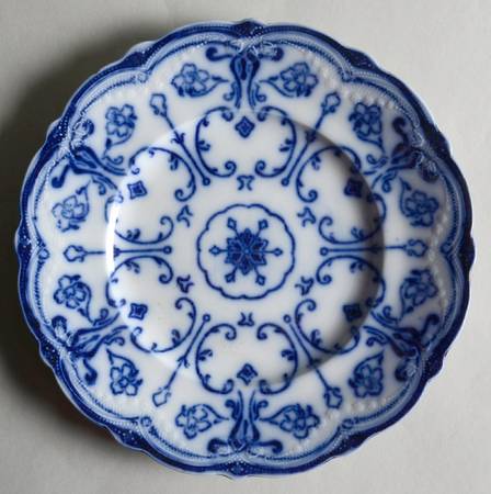 Waverley (Flow Blue No Gold Acent by John Maddock & Sons