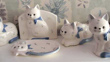 Cat with Blue Bow by Otagiri