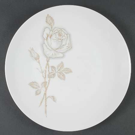 Classic Rose (White Rose, Brown Leaves) by Rosenthal - Continental