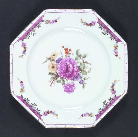 King's Rose (White Background, Octagonal, Stripes) by Rosenthal - Continental