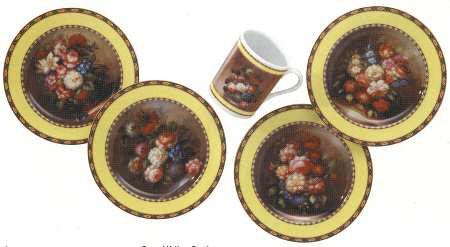 Rose Baskets (Yellow Band) by Rochard