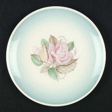 Patricia Rose Blue (Blue Border, Coupe) by Susie Cooper