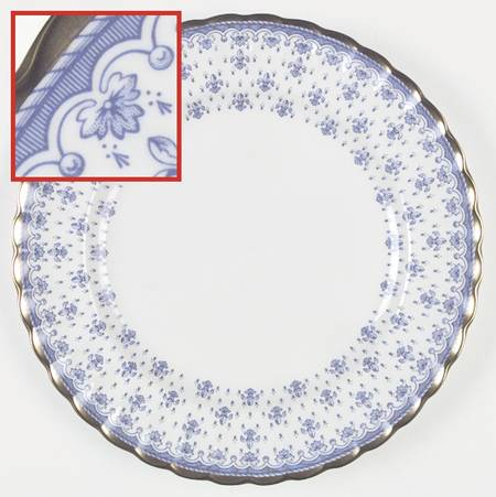 Fleur de Lys Blue (Bone, Gold Trim) by Spode