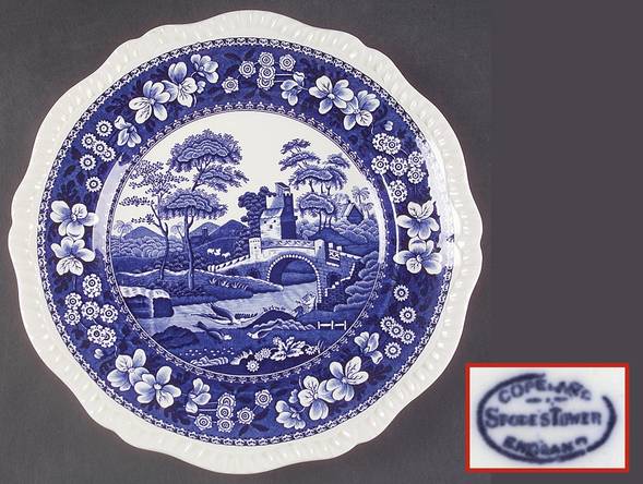Tower Blue (No #, Older, Gadroon) by Spode