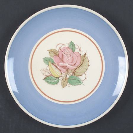 Patricia Rose Blue (Blue Border, Brown Ring) by Susie Cooper