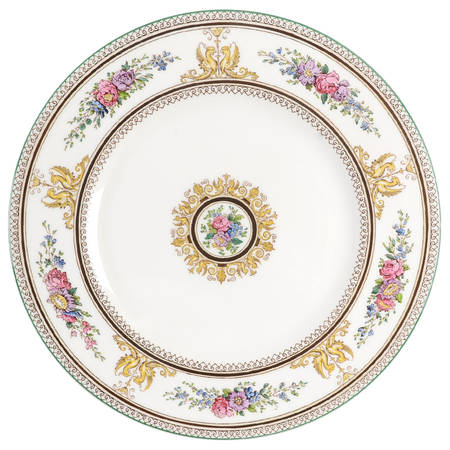 Columbia White (Center Medallion, Green Trim) by Wedgwood
