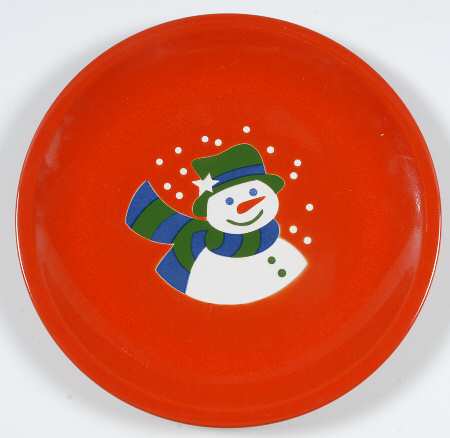Snowman Face on Red by Waechtersbach
