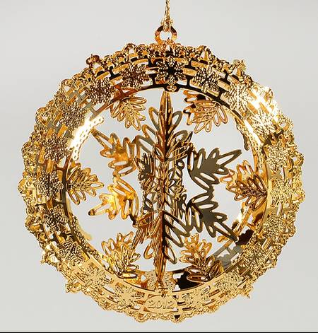 2012 Gold Christmas Ornament Collection by Danbury Mint