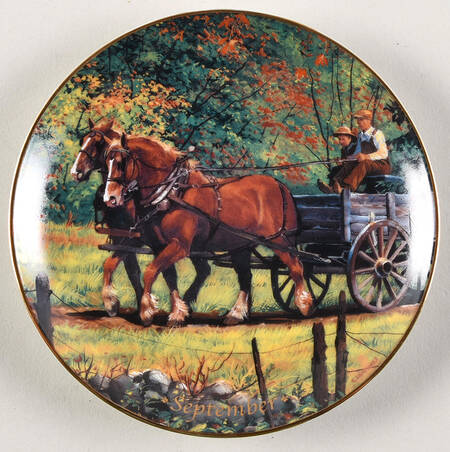 Horses for All Seasons Calendar Plates by Danbury Mint