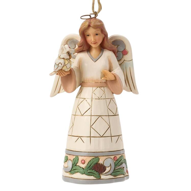 White Woodland Angel Ornaments by Jim Shore