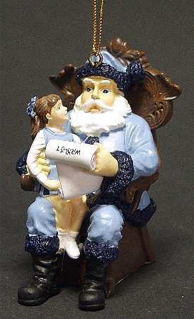 Collegiate Wishlist Santa Ornament by Memory Company