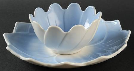 Leaf and Blossom Blue by Anchor Hocking