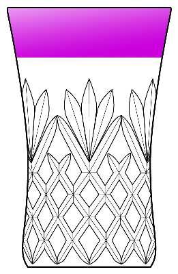 Prescut Pineapple Ruby Flash by Anchor Hocking