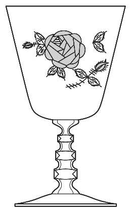 Radiant Rose (Stem#1958, Cut) by Cambridge
