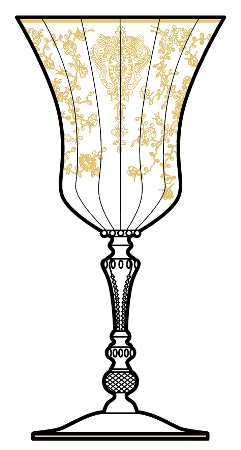 Rose Point Clear (Stem 3500, Gold Encrusted) by Cambridge