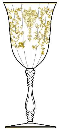Rose Point Clear (Stem 3121, Gold Encrusted) by Cambridge