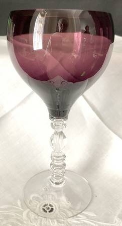 Tally Ho Amethyst (Amethyst Bowl, Clear Stem) by Cambridge