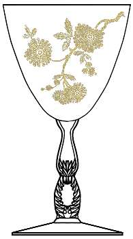 Blossom Time Clear (Gold Encrusted, Stem 3650) by Cambridge