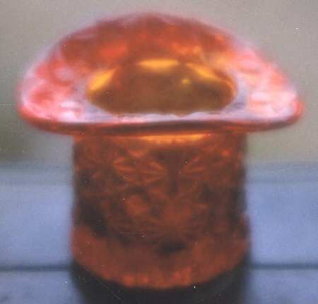 Daisy and Button Amberina by Degenhart Glass Co