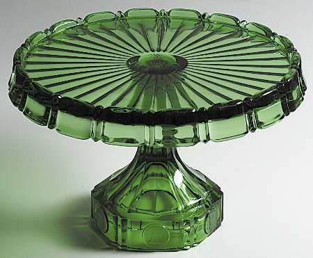 Coin Glass Emerald Green (Older, Stem 1372) by Fostoria