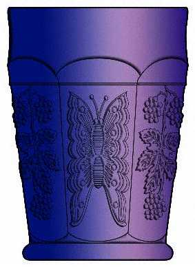 Butterfly and Berry Cobalt Blue by Fenton