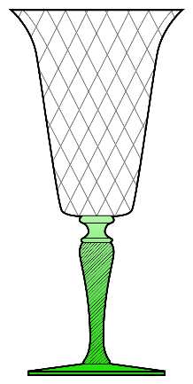 7542 Clear Green (Clear Bowl, Green Stem) by Fry