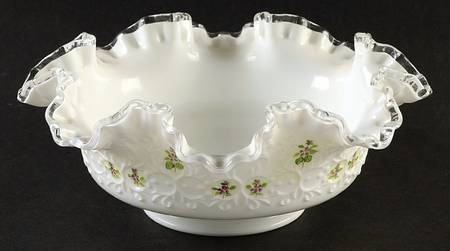 Violets in the Snow Spanish Lace by Fenton