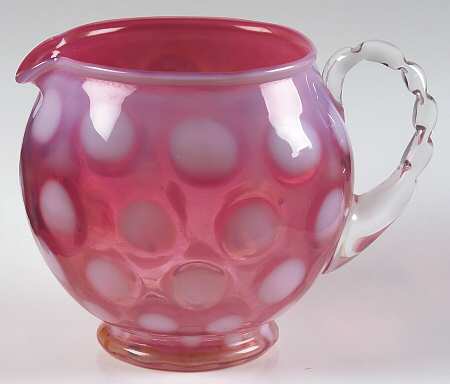 Dot Optic Cranberry (Opalescent) by Fenton