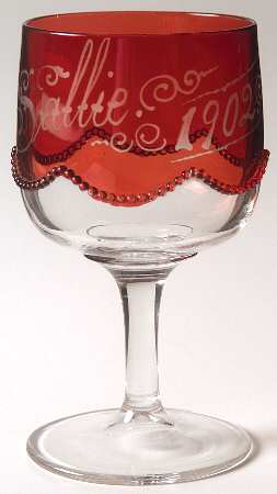 Beaded Swag Ruby Flash by Heisey