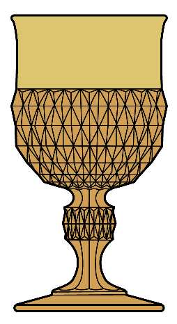 Diamond Point Amber (Gold Trim) by Indiana Glass