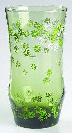 Strawflowers Olive Green by Libbey Glass Company