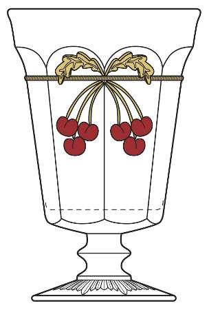 Cherry Thumbprint Decorated by Mosser (Ohio)