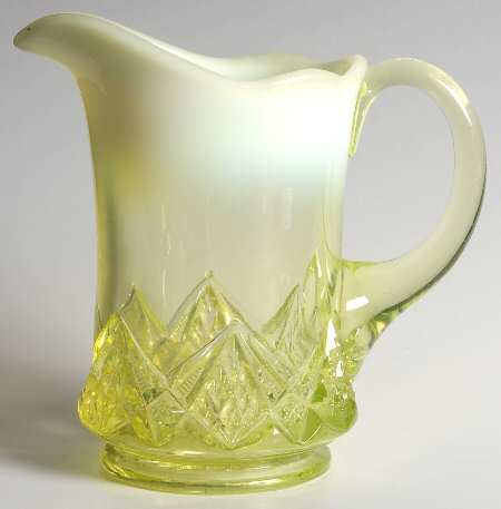 Diamond Spear-Vaseline Opalescent by Northwood