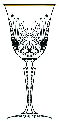 Richmond (Gold Trim, Notched and Multisided Stem) by Rogaska