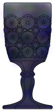 Daisy and Button Blue Carnival by Smith Glass 