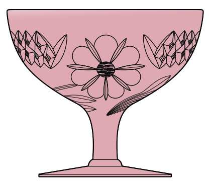 Floral and Diamond Pink by US Glass