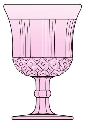 Sawtooth Pink by L G Wright Glass