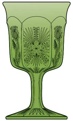 Paneled Thistle Green by L G Wright Glass