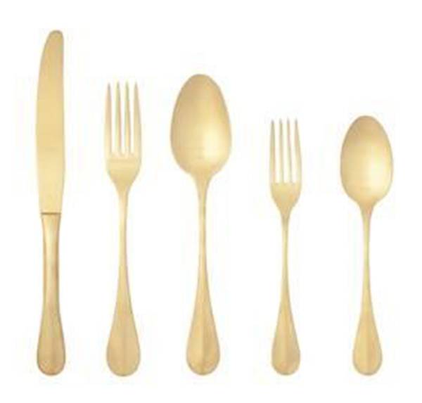 Nau Gold (Stainless, Gold Electroplate) by Costa Nova Flatware