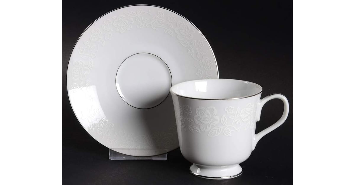 Victorian Rose Footed Cup & Saucer Set by Crown Lancaster