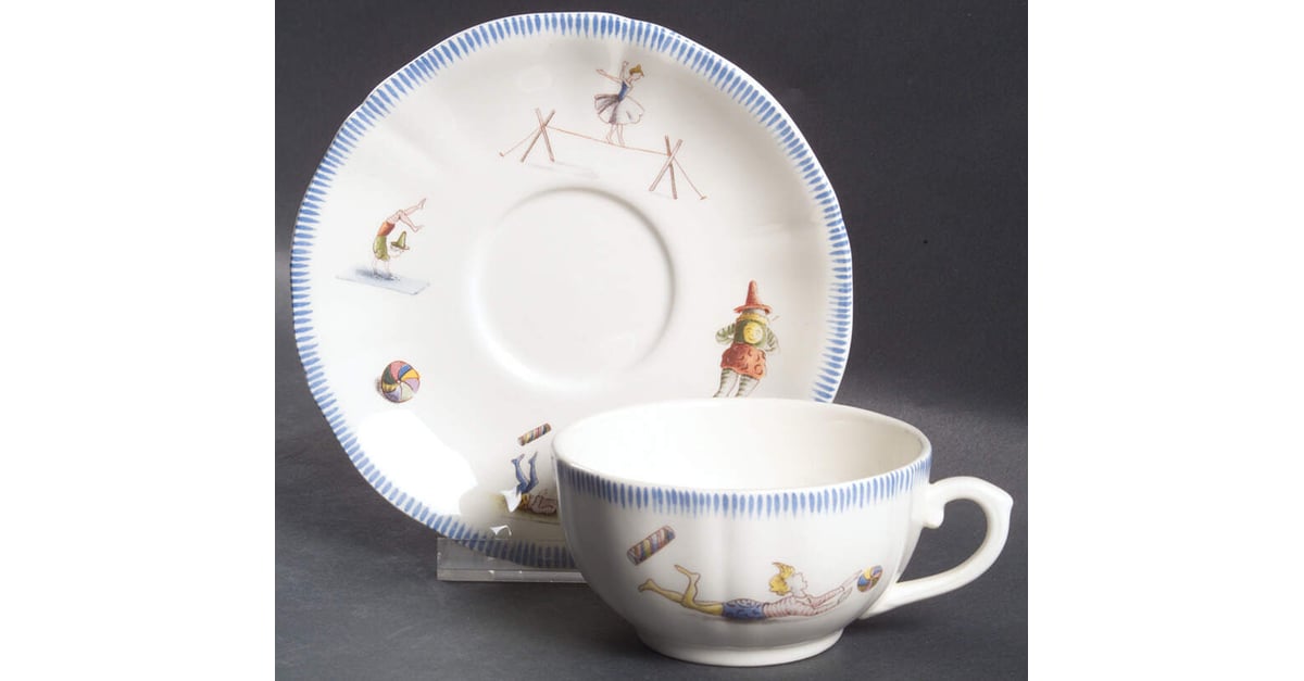 Le Cirque Flat Cup & Saucer Set by Faiencerie De Gien