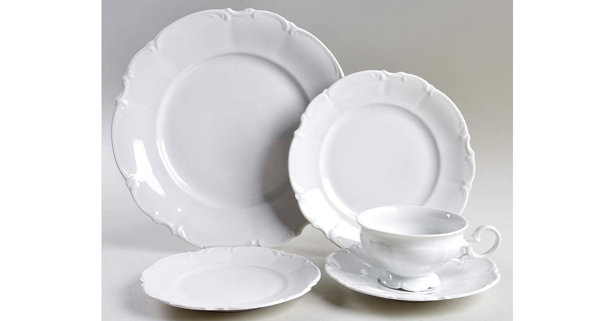 Sylvia (All White, No Trim) 5 Piece Place Setting by