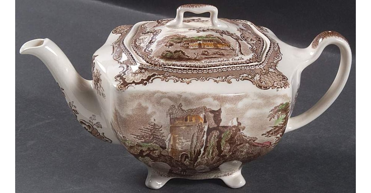 Old Britain Castles Brown Multicolor Teapot & Lid by Johnson
