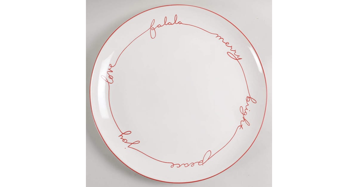 Pottery Barn Tahoe Fair Isle Dinner Plate – Red, Stoneware, 11 Inch Width (Used, Pre-Owned Condition)