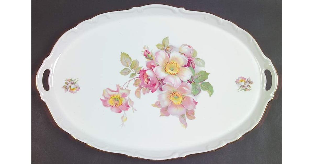 Briar Rose (Gold Trim) Large Oval Tray by Schumann - Bavaria ...