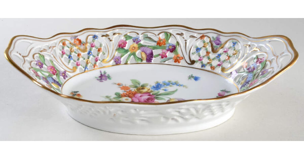 Chateau Dresden-Royal Dresner Art 10" Pierced Oval Bowl by Schumann ...