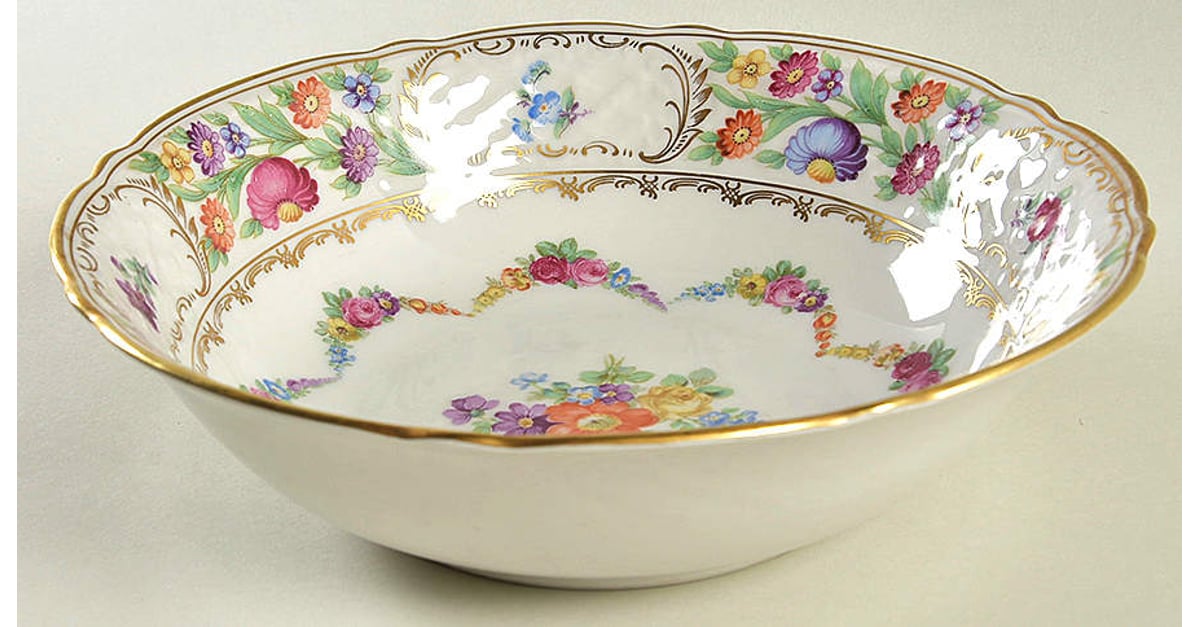 Dresden Garland 9" Round Vegetable Bowl by Schumann - Bavaria ...