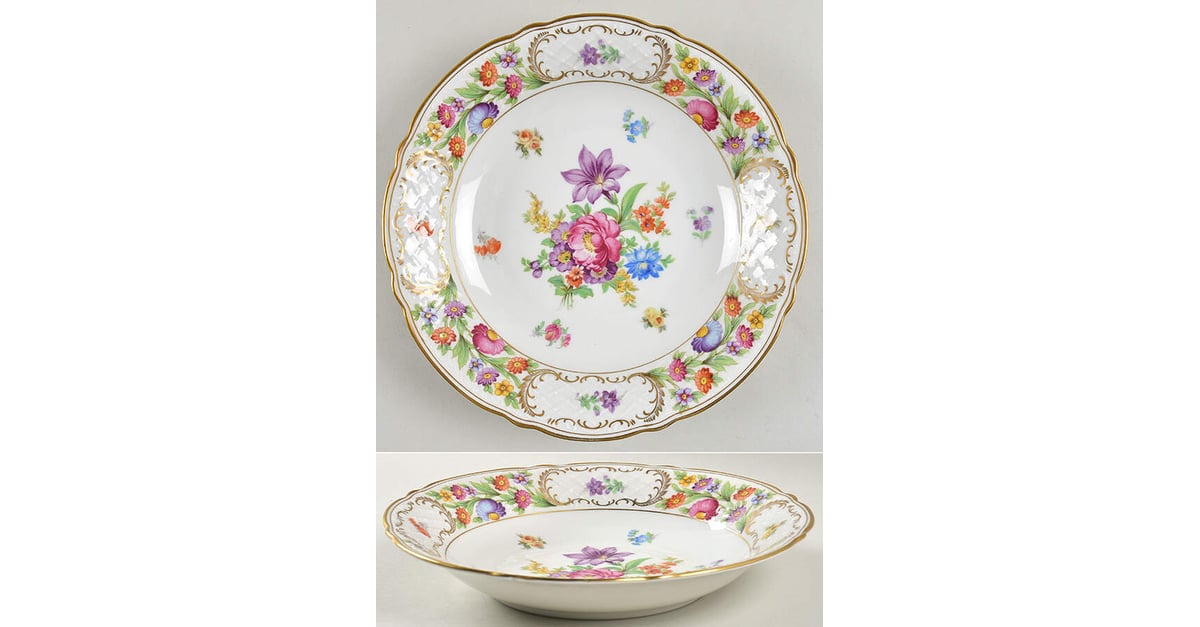 Empress Dresden Flowers 9" Shell Shaped Bowl by Schumann - Bavaria ...